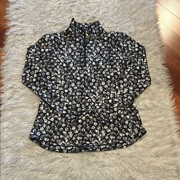 Talbots Black and White 1/4 Zip UPF 50 Long Sleeve - Picture 1 of 6